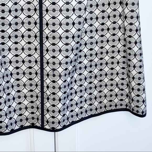 Talbots | Geometric Circle Embroidered Pencil Skirt Black/White 2 - Picture 7 of 12